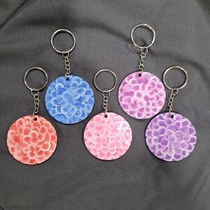 Handmade hydrangea Floral Keychain